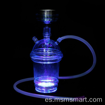 Mini cachimba de plástico con bolsillo shisha led de diseño personalizado más nuevo